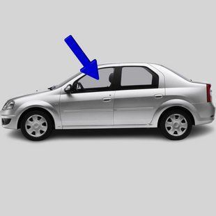 Скло передніх лівих дверей Dacia Logan/MCV (седан) (2004-2012) 7264/4505/T124AGNBL фото
