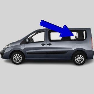 Бокове скло Fiat Scudo (Мінівен) (2006-2016) салону заднє ліве коротка база 2736/3752/6553/8413AGNBL фото