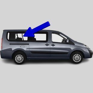Бокове скло Fiat Scudo (Мінівен) (2006-2016) салону заднє праве довга база 2736/3752/6553/8413AGNBL фото