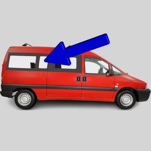 Бокове скло Citroen Jumpy (Мінівен) (1996-2006) / Сітроен Джампі салону середнє праве довга база 2721/IN51/IN52/6522/4730 фото
